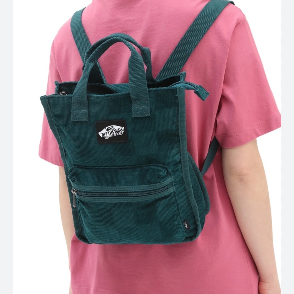 Vans Green Corduroy Mini Backpack - Casual Bag - Picture 2 of 13